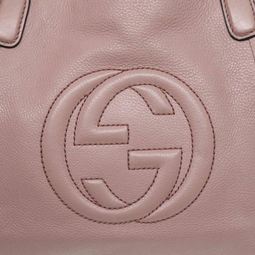 GUCCI Soho Hand Bag Leather 2way Gold Pink 336751 Auth am6760 - Picture 14 of 16